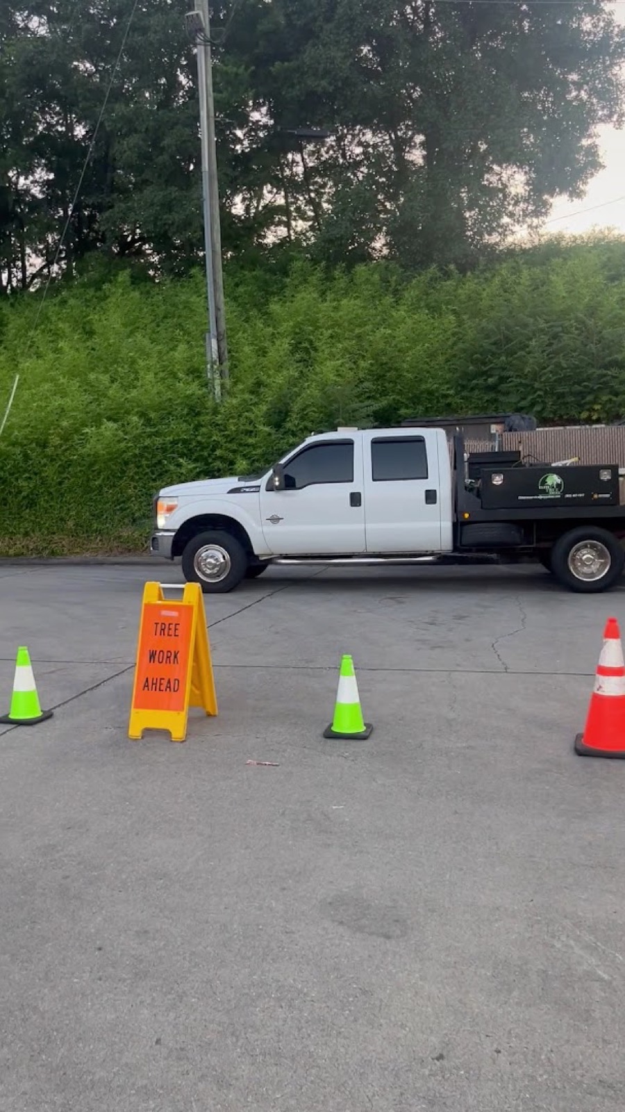 The Elite Tree Service work truck on a job in Powell, Tennessee